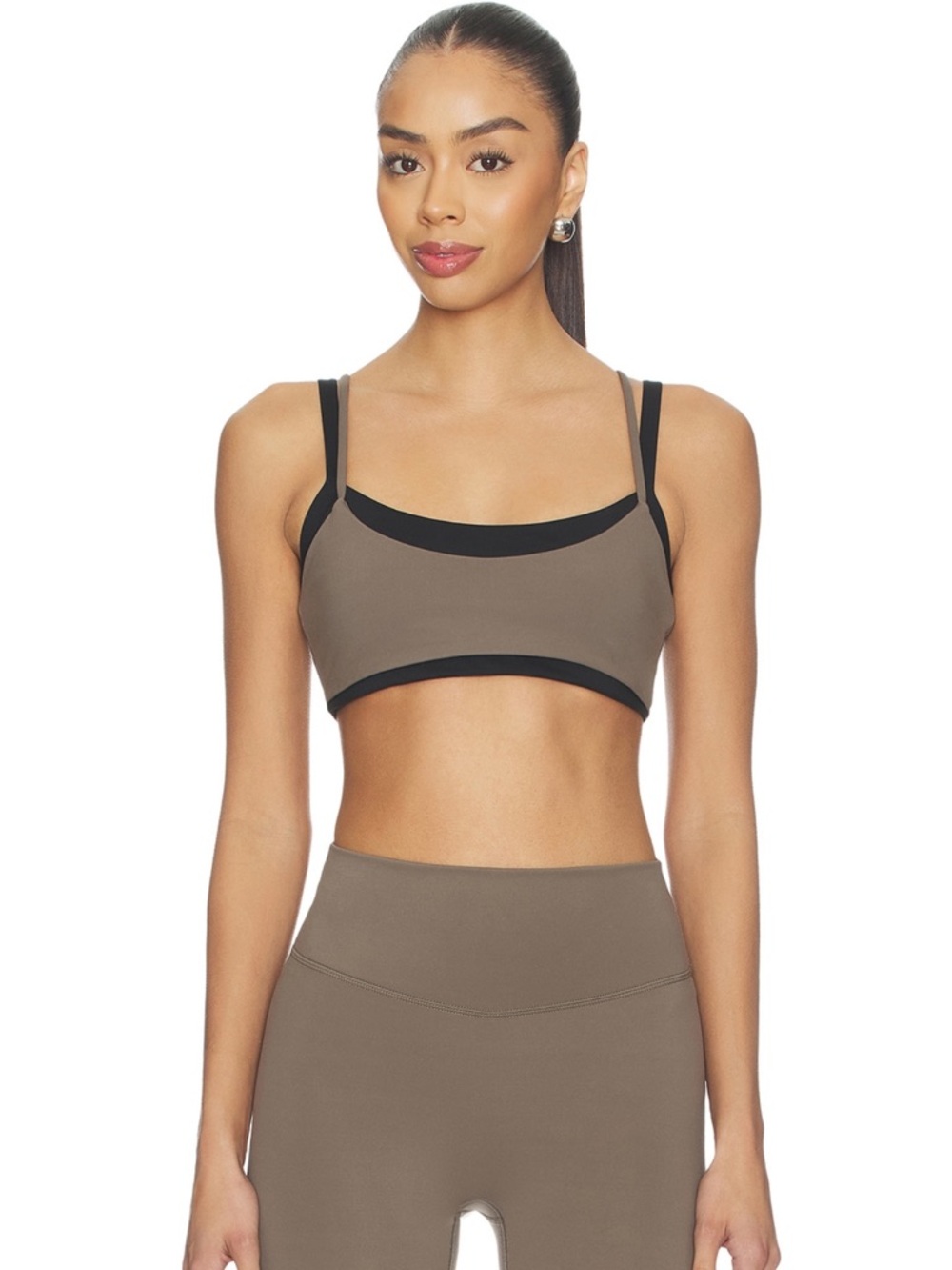 FORM Layered Sports Bra in Walnut (M)